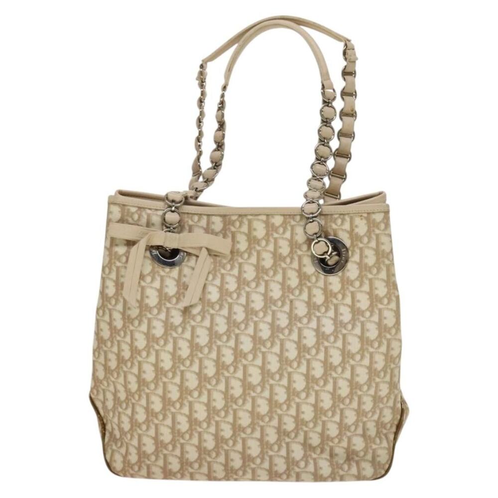 Dior Trotter Romantic Chain Shoulder Bag Beige